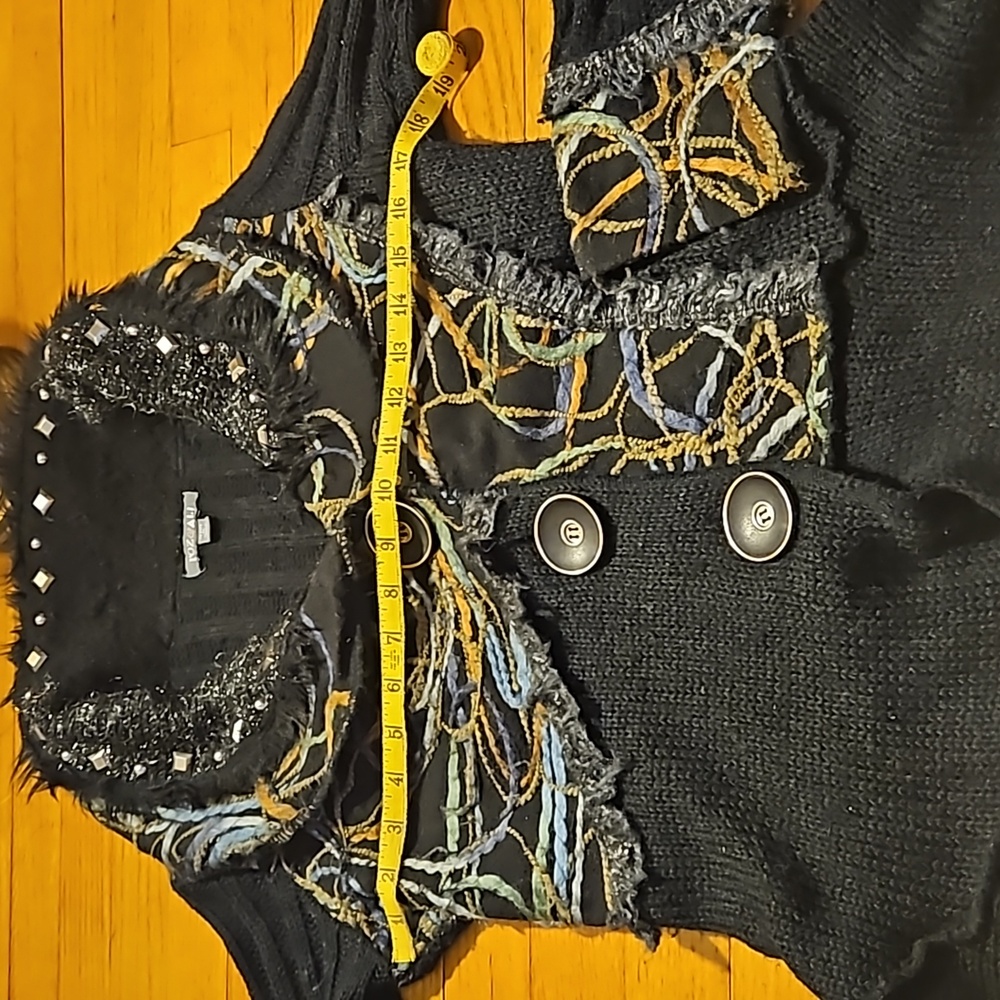 Roz & Ali Boho PM Black Asymmetric Cardigan - Picture 8 of 17